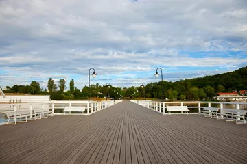 Obraz Molo rano. Orlowo, Polska.
