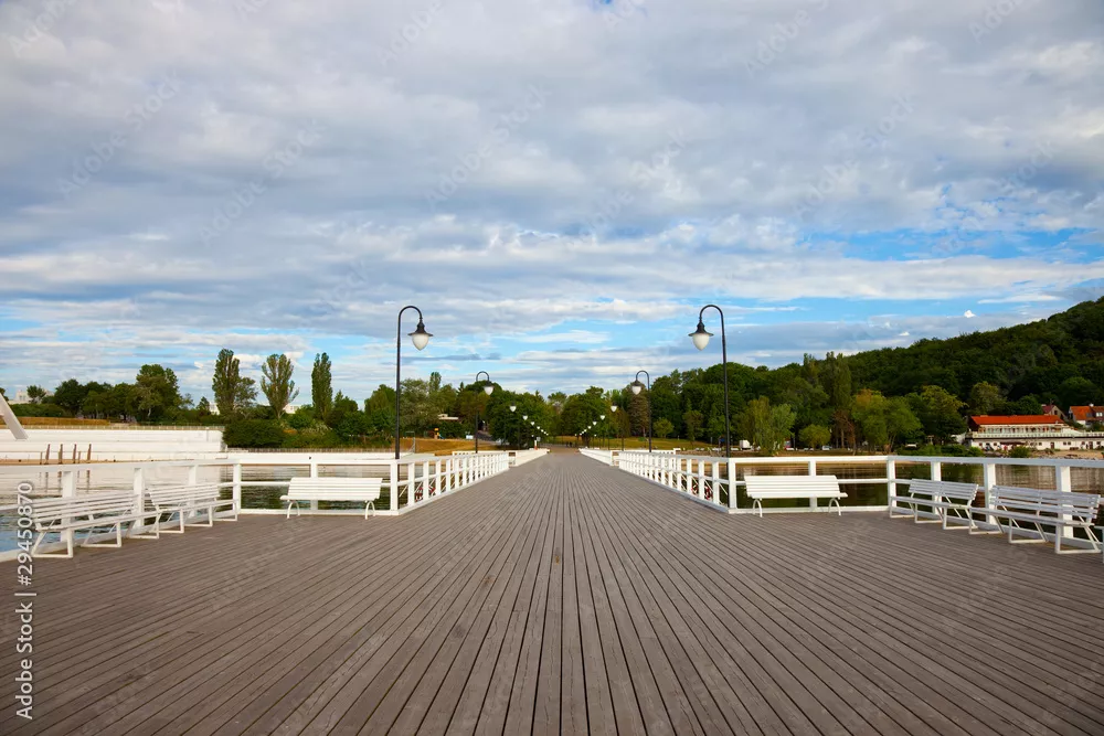 Obraz Molo rano. Orlowo, Polska.