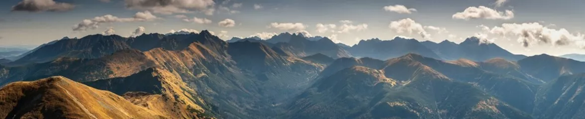 Fototapeta Piękny jesienny krajobraz panoramiczny z widokiem na Tatry