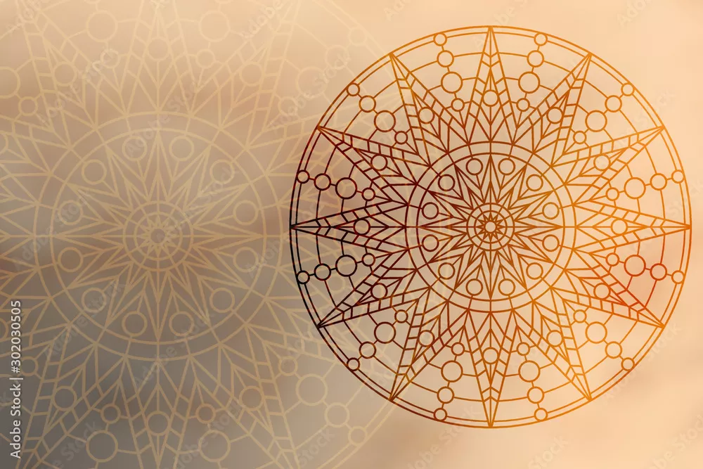 Obraz Geometryczna Mandala w Odcieniach Brązu