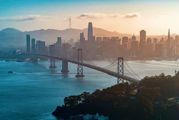 Fototapeta Widok z lotu ptaka na Bay Bridge w San Francisco, Kalifornia