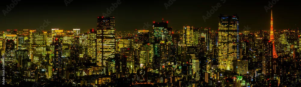 Fototapeta Nocna Panorama Metropolii: Miasto Świateł