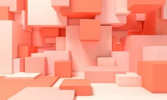 Fototapeta Abstrakcyjna Geometria w Odcieniach Koralowych