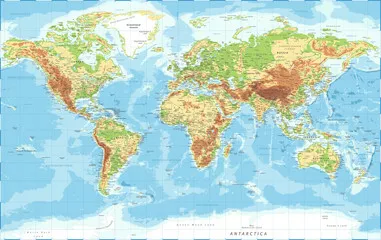 Obraz Mapa Fizyczna Świata