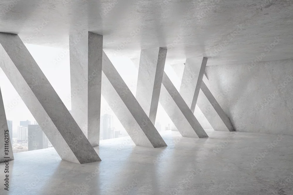 Fototapeta Futurystyczna Architektura w Surowym Betonie