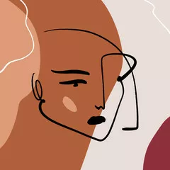 Obraz abstrakcyjny portret kobiety - styl boho