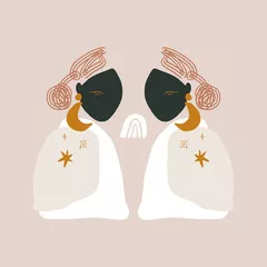 Obraz abstrakcyjne postacie - styl boho
