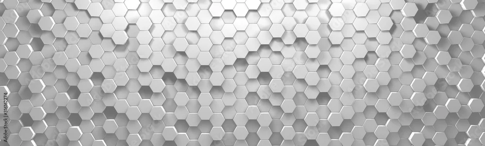 Fototapeta Nowoczesna Mozaika Hexagonalna: Minimalistyczny Design 3D