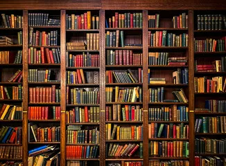 Fototapeta Zanurz się w Świecie Książek: Tradycyjna Biblioteka