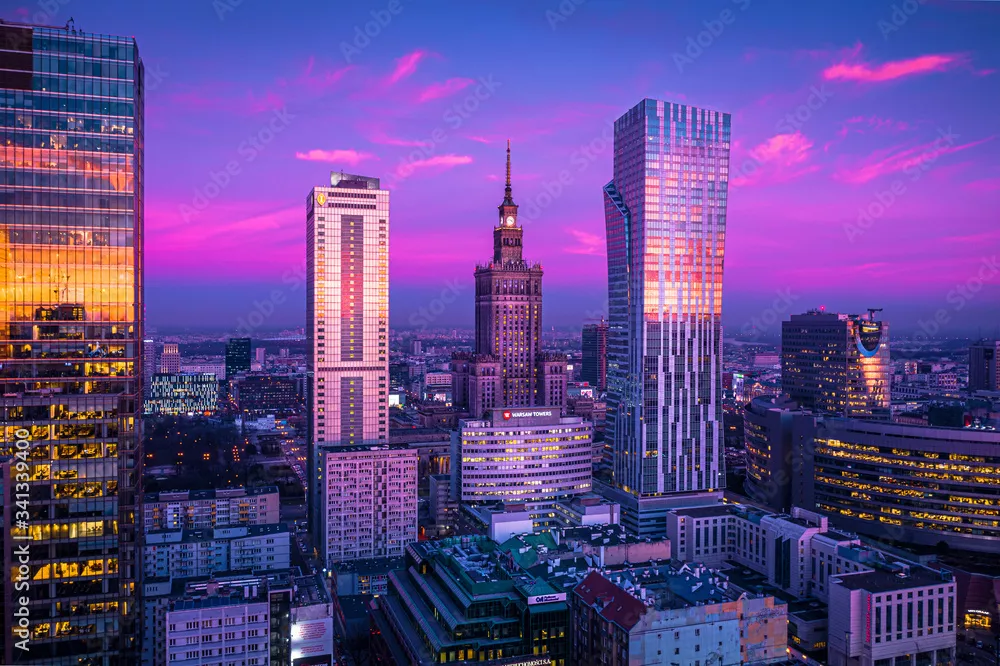Obraz Wielkomiejski Zmierzch nad Warszawą