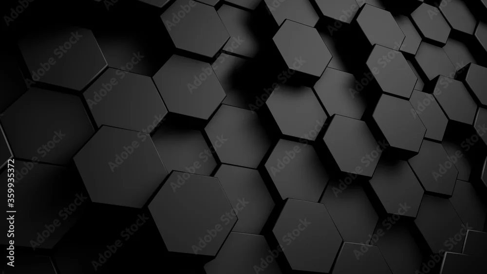 Fototapeta Nowoczesna Geometria: Elegancja Czarnej Heksagonalnej Struktury