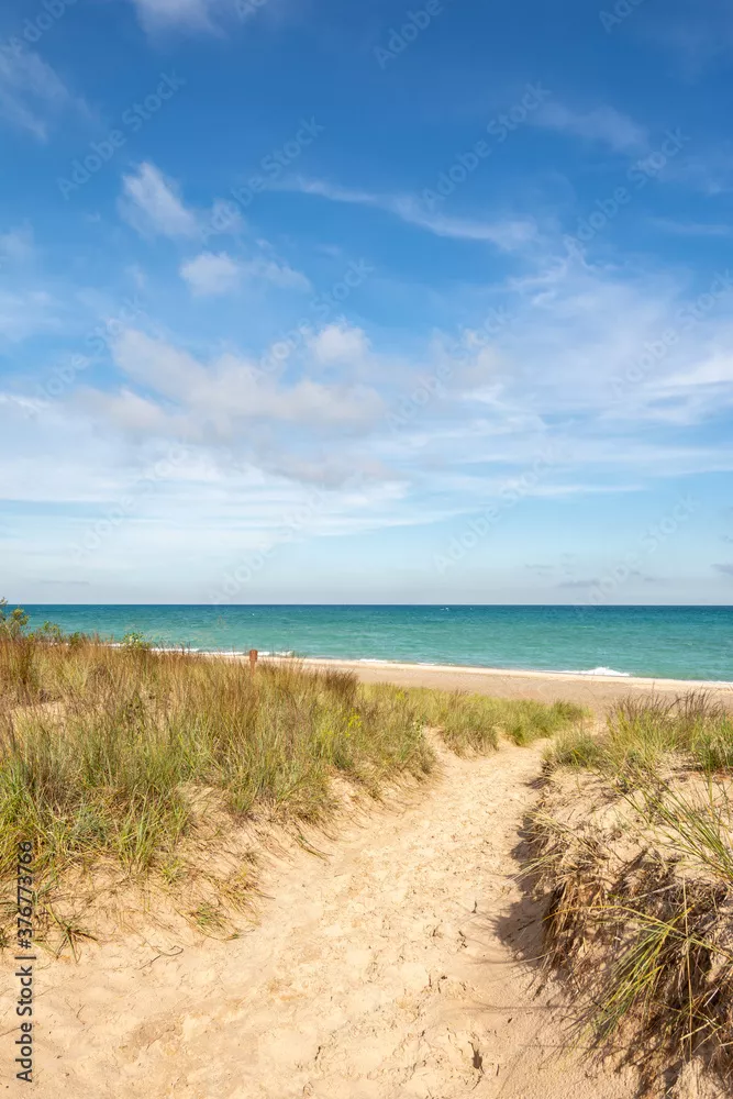 Obraz pejzaż plaży, z piaszczystą ścieżką