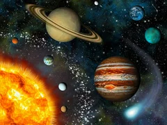 Obraz Tajemnice Układu Słonecznego: Podróż przez Kosmos