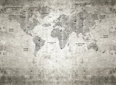 Fototapeta Mapa Świata w Stylu Vintage: Elegancja i Historia