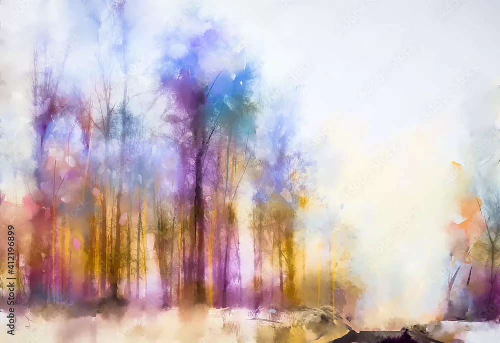 Obraz Magiczny Las w Akwareli