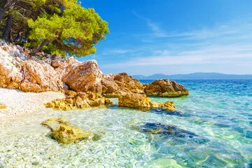 Obraz Malownicza Plaża nad Błękitnym Morzem