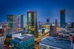 Obraz Warszawa Nocą: Nowoczesna Panorama Miasta