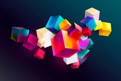 Obraz Kolorowa Geometria: Abstrakcyjna Sztuka 3D