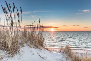 Obraz Zachód Słońca nad Piaszczystą Plażą