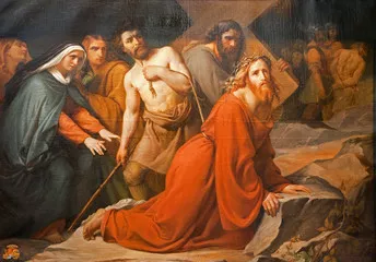Fototapeta Bruksela - Jezus pod krzyżem.