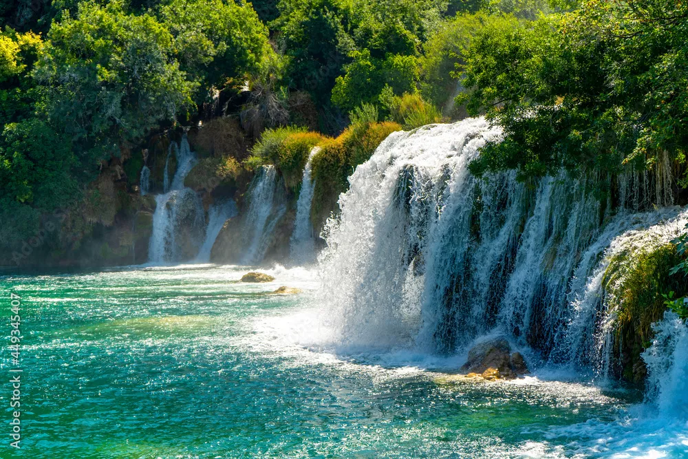 Fototapeta Chorwacja-narodowa-park-waterfalls-krka