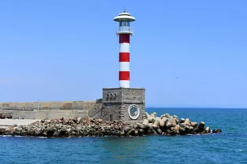 Fototapeta latarnia morska, wejscie do portu, morze, brzeg,