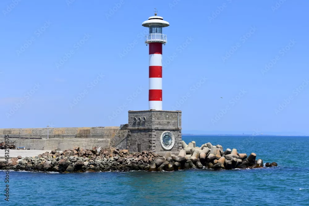 Fototapeta latarnia morska, wejscie do portu, morze, brzeg,