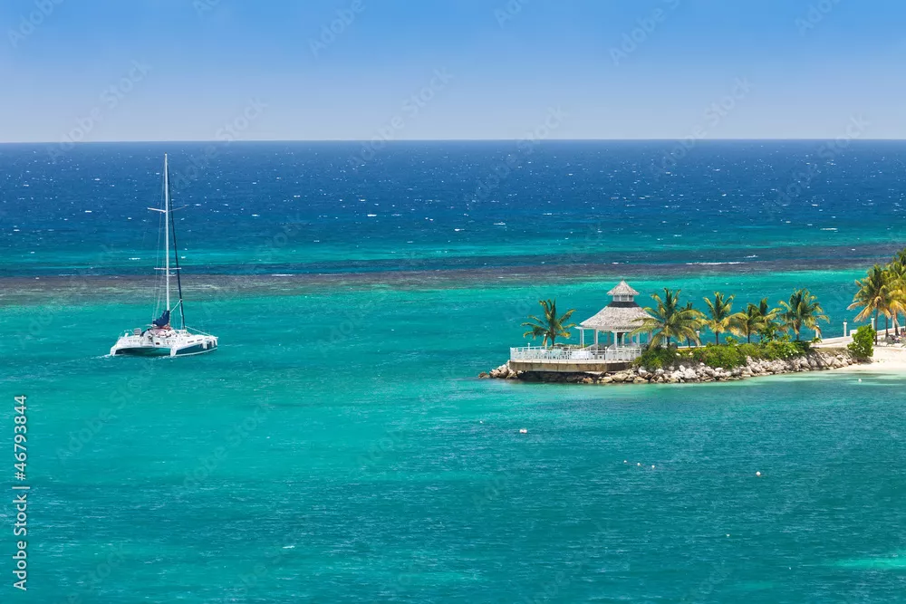 Fototapeta Katamaran w Ocho Rios na Jamajce