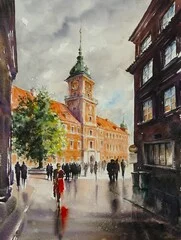 Obraz Spacer po Starym Mieście: Urokliwy Widok na Zamek Królewski