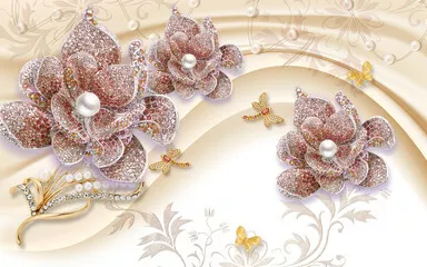 Fototapeta Elegancja i Blask: Kwiatowy Ornament
