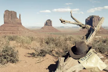 Obraz kowbojski kapelusz przed Monument Valley