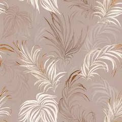 Fototapeta Eleganckie Liście na Beżowym Tle