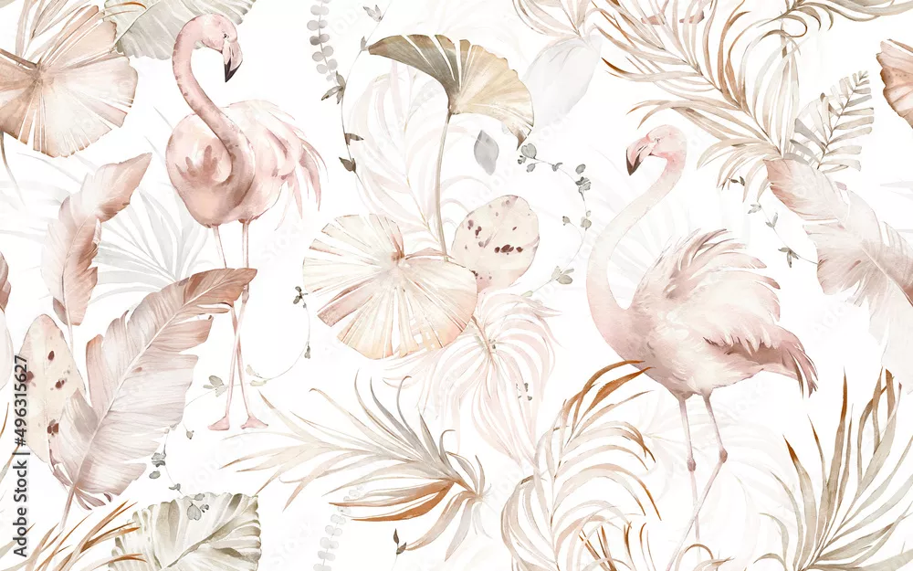 Fototapeta Elegancka Harmonia Flamingów