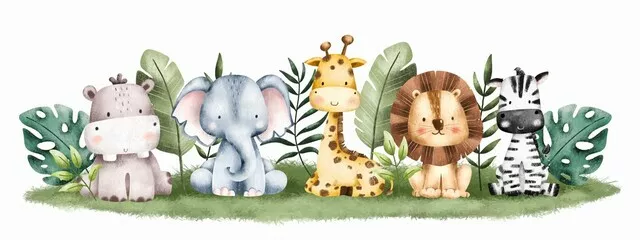Fototapeta Urocze Safari: Zwierzątka w Dżungli