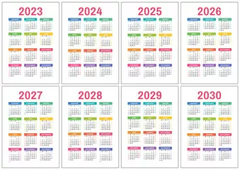 Obraz Kalendarze na Lata 2023-2030