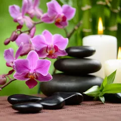 Obraz  Relaks i Spokój: Spa z Orchideami i Świecami