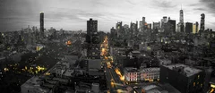 Obraz Miasto Świateł: Nowoczesna Metropolia w Czarno-Bieli