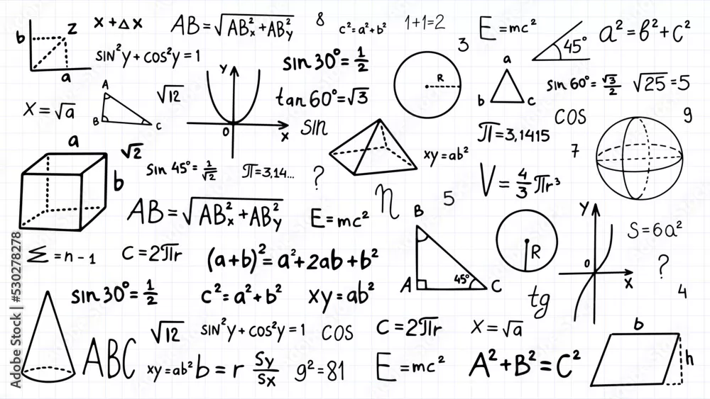 Fototapeta Matematyczne Inspiracje: Świat Liczb i Kształtów