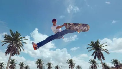 Obraz Deskorolkarz w skateparku