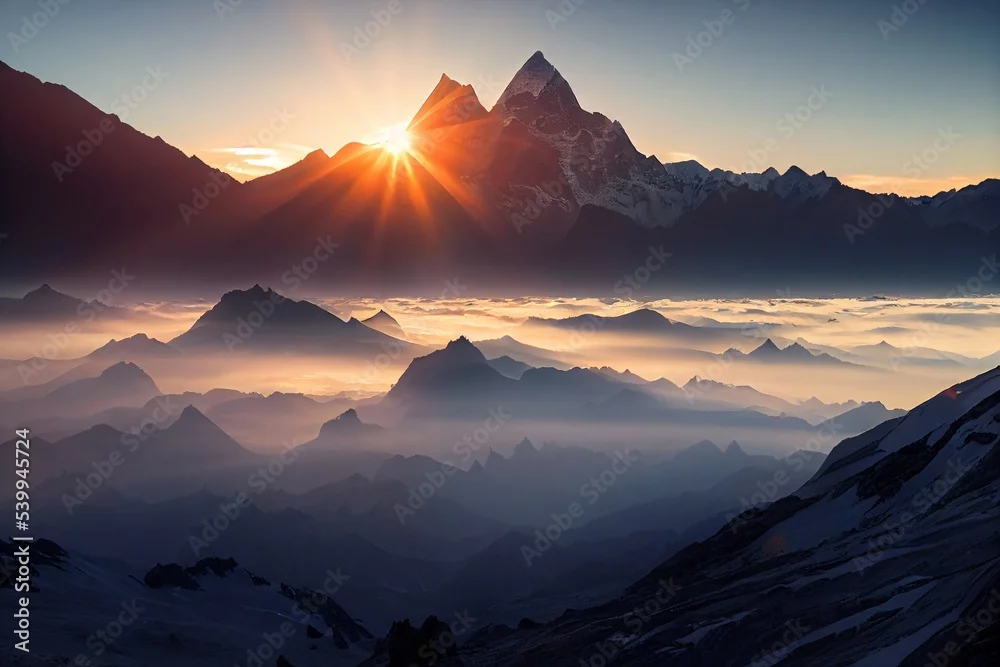 Fototapeta Magia Górskiego Wschodu Słońca