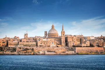 Fototapeta Panoramę Valletty z katedrą św. Pawła