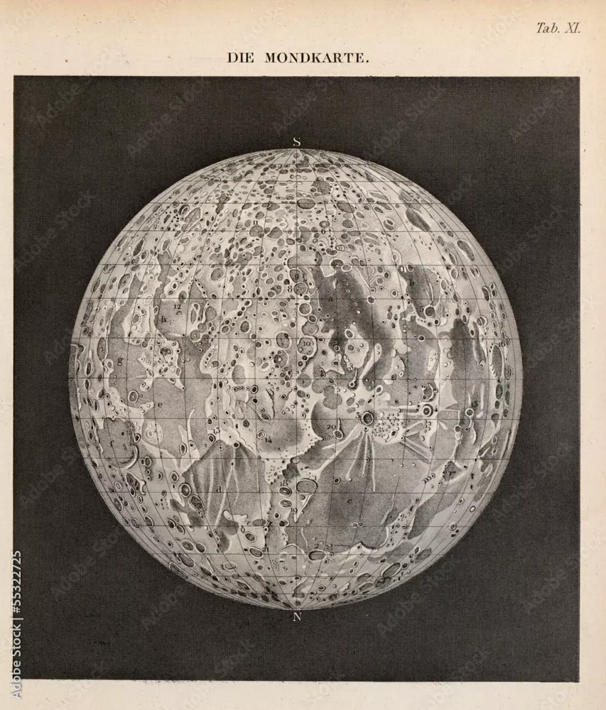 Fototapeta Vintage mapa księżyca