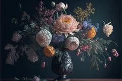 Obraz Elegancja Kwiatów: Bukiet w Wazonie