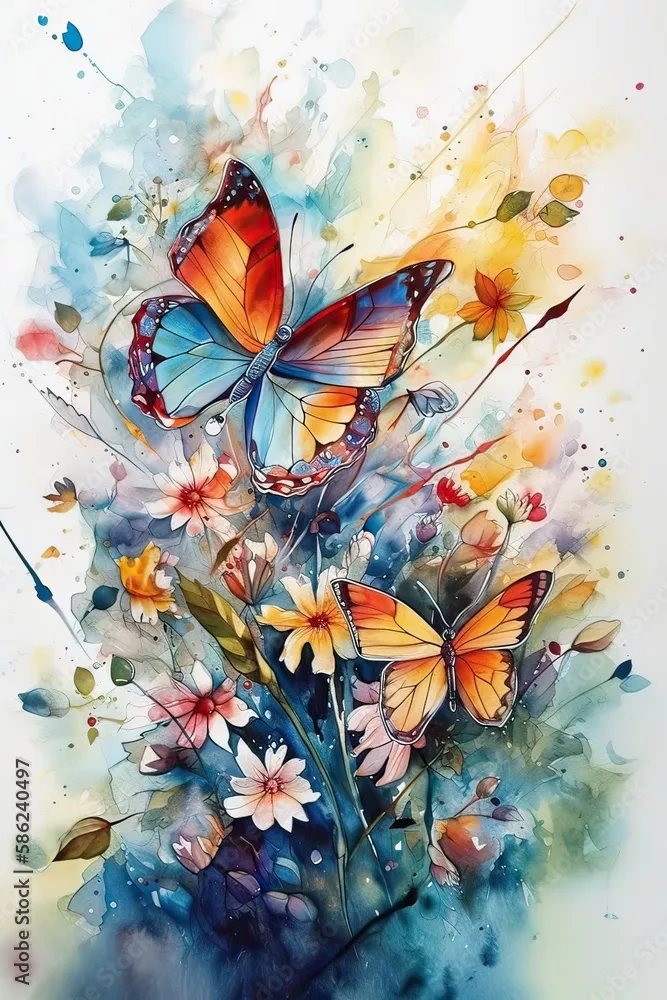 Obraz ilustracja bloming kwiaty izolować tło Międzynarodowy Dzień Kobiet i Festiwal Wiosny. Grono bukietów dzikich kwiatów, układ kolorowych kwiatów ogrodowych. Generatywna sztuczna inteligencja