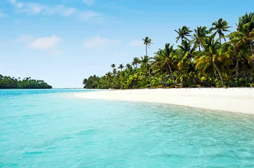 Fototapeta Krajobraz wyspy One Foot na Wyspach Cooka w lagunie Aitutaki