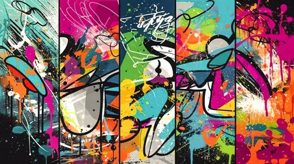Obraz Ekspresyjna Sztuka Graffiti: Kolorowy Chaos