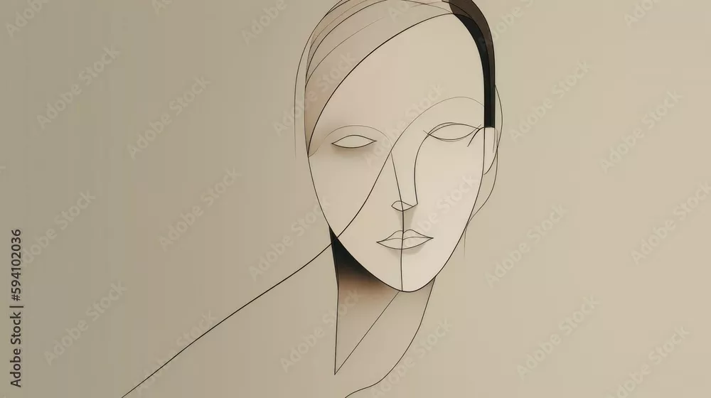 Fototapeta minimalistyczny i abstrakcyjny portret