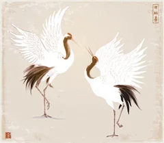 Obraz Dance of the Cranes: Elegance and Harmony
