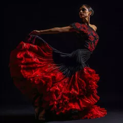 Obraz Hiszpańska kobieta tańczy Flamenco tło okładka dziennika sztuka cyfrowa
