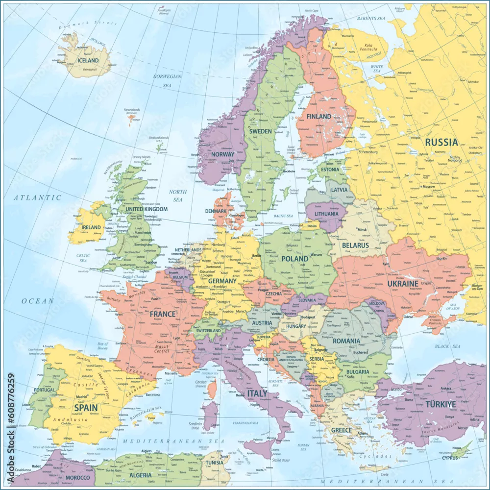 Obraz Mapa Polityczna Europy